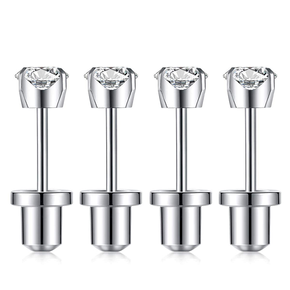 Sugartang zirconia cúbica 4mm: acabado brillante para un look elegante y discreto.