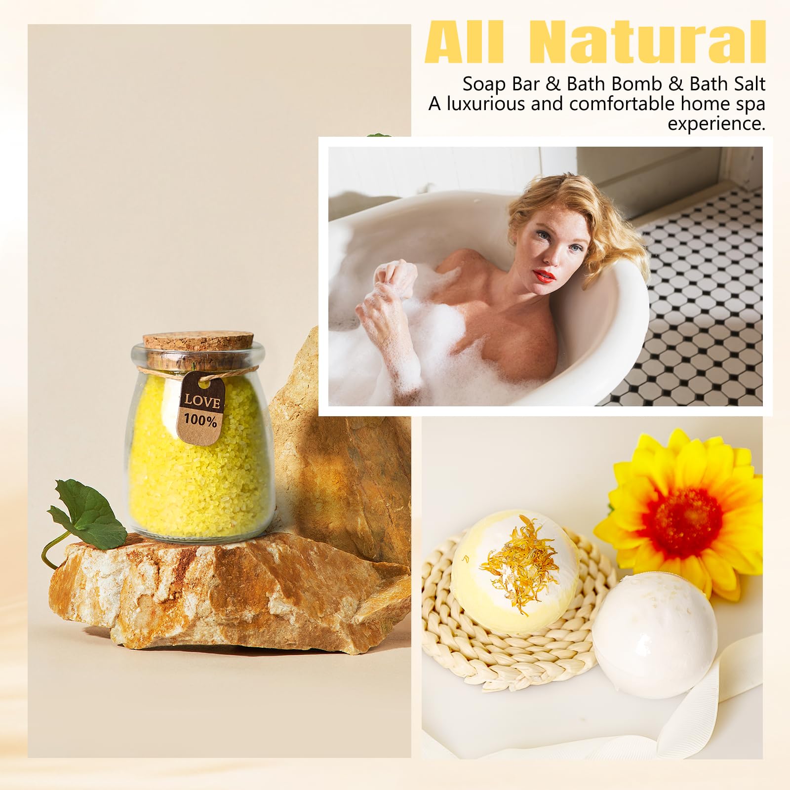 Bombas de baño Suhctuptx burbujas suaves para momentos de spa