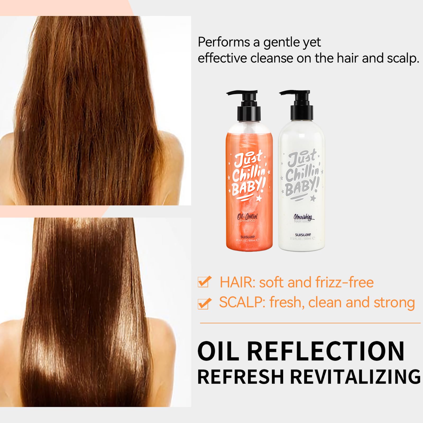 Suisuaie conditionneur nourrissant en bouteille pour cheveux doux et faciles à coiffer.