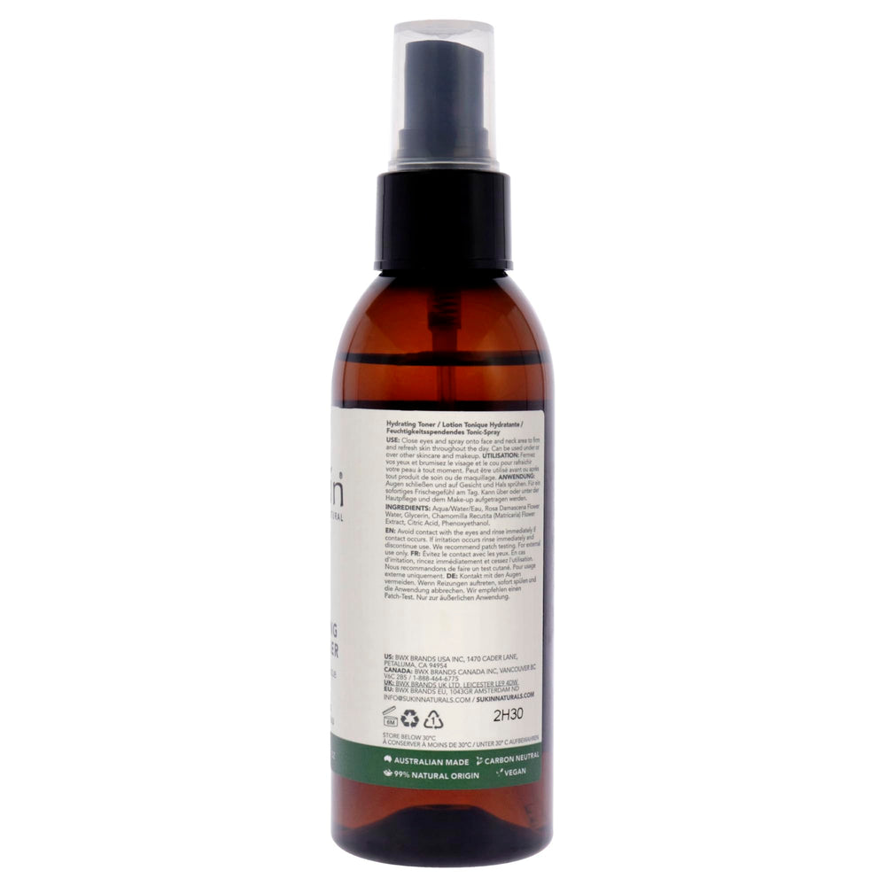 Sukin Organics Tónico sin alcohol, refresca y equilibra la piel.