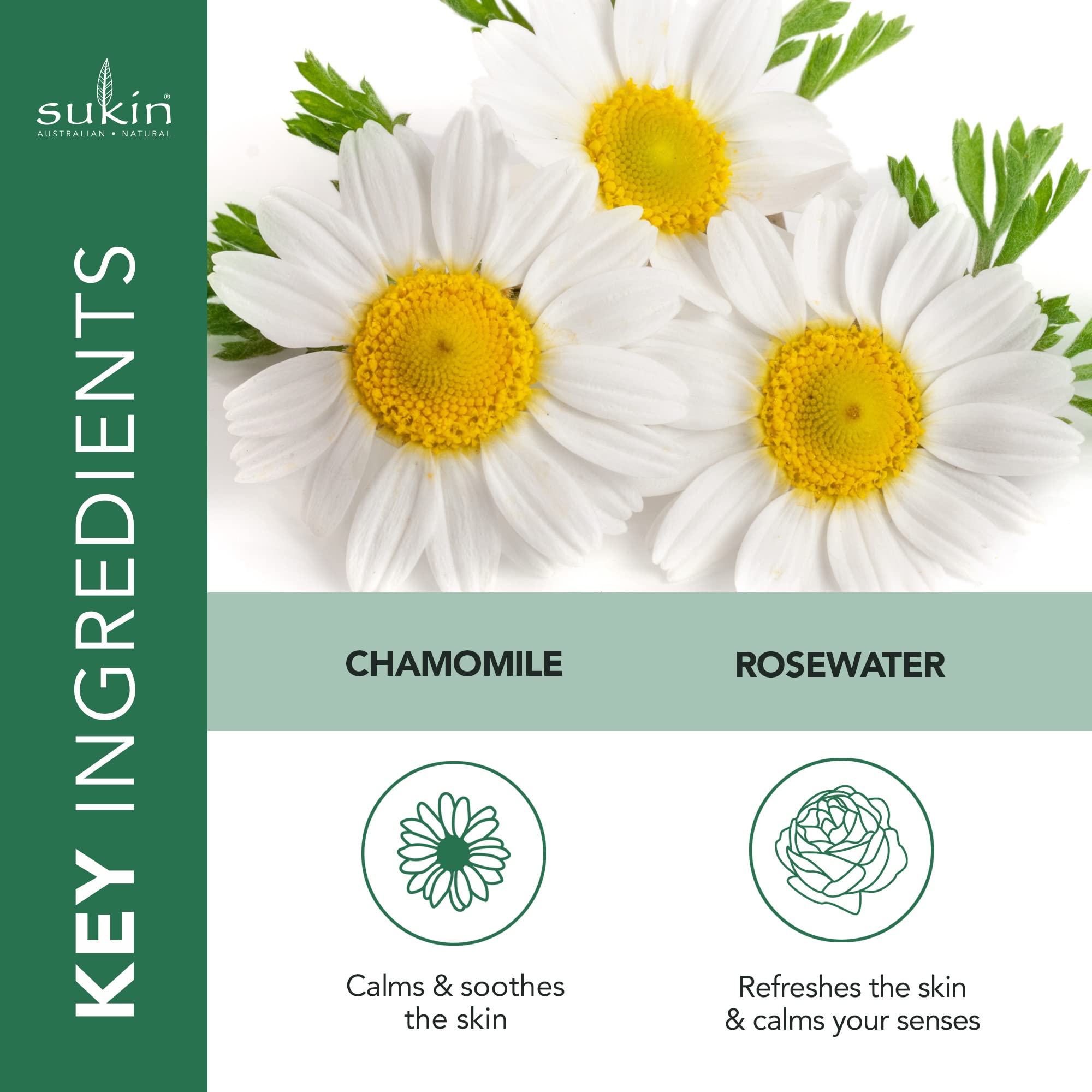Sukin Organics Uso diario antes y después del maquillaje.
