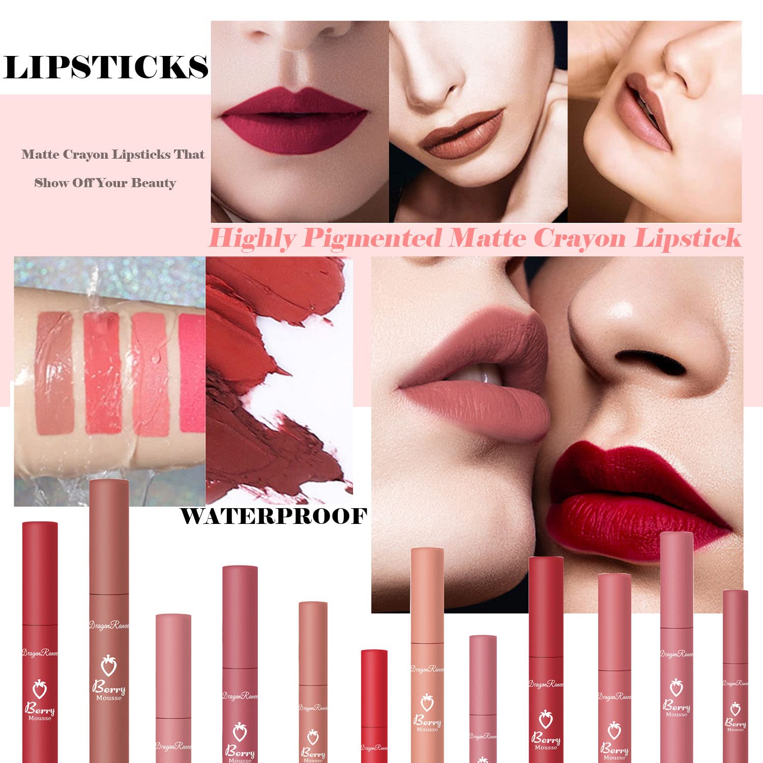 Sulily labiales rojos, durabilidad de 24h según uso normal.