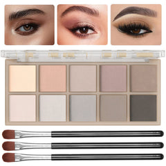 Sulily paleta sombras nude 10 colores, ideal para maquillajes naturales y duraderos.