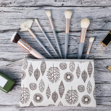 SUMAJU bolsa cosmética canvas patrón 5, tamaño compacto para viaje y bolso diario.