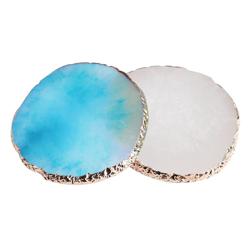 SUMAJU paleta redonda para uñas en azul y blanco, facilita mezclar geles con precisión.
