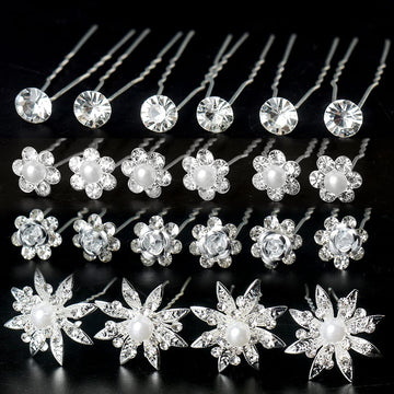 SUMAJU pasador pelo flores de perla y cristal, ideal para peinado de novia
