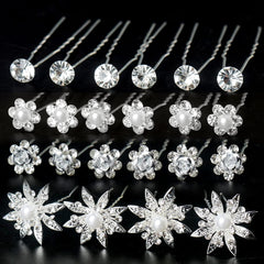 SUMAJU pasador pelo flores de perla y cristal, ideal para peinado de novia