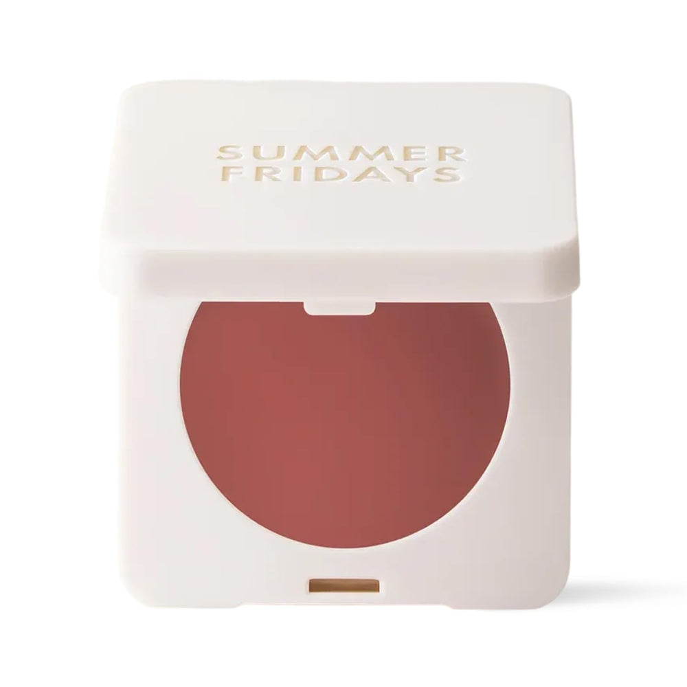 Summer Fridays Blush Butter Balm tono terracota cálido para mejillas y labios.