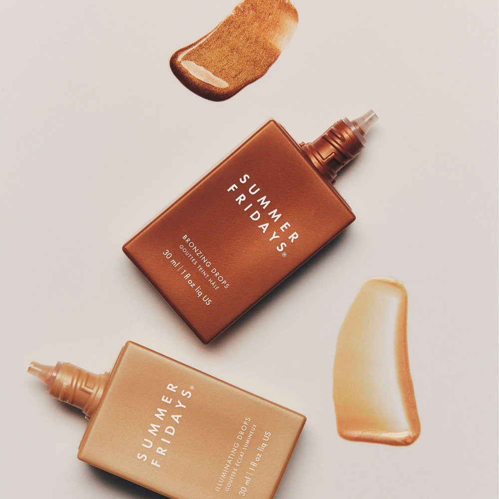 Gotas Bronceadoras de Summer Fridays, acabado natural y humectante para la piel.