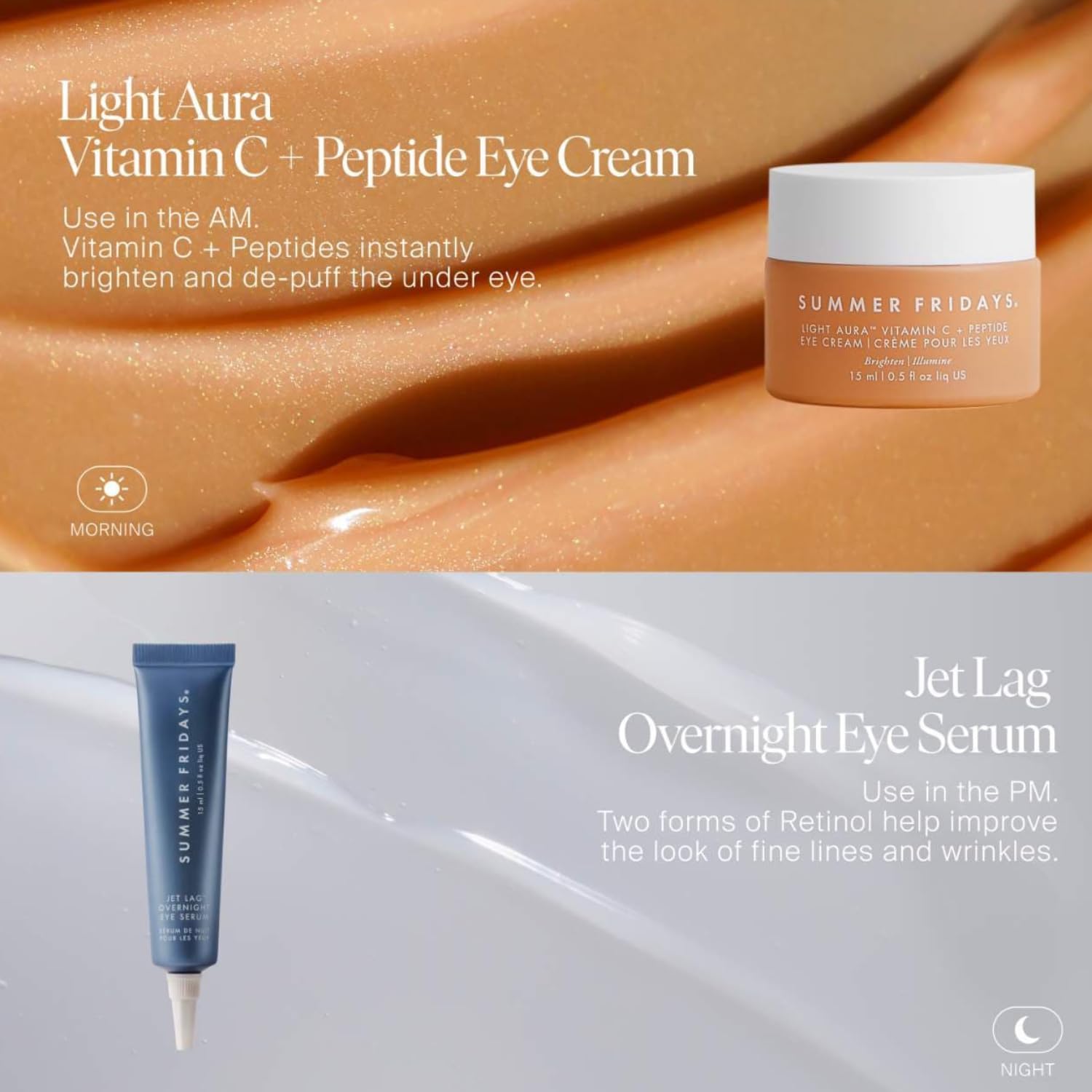Glicerina en Summer Fridays Jet Lag Overnight Eye Serum ayuda a mantener la humedad.