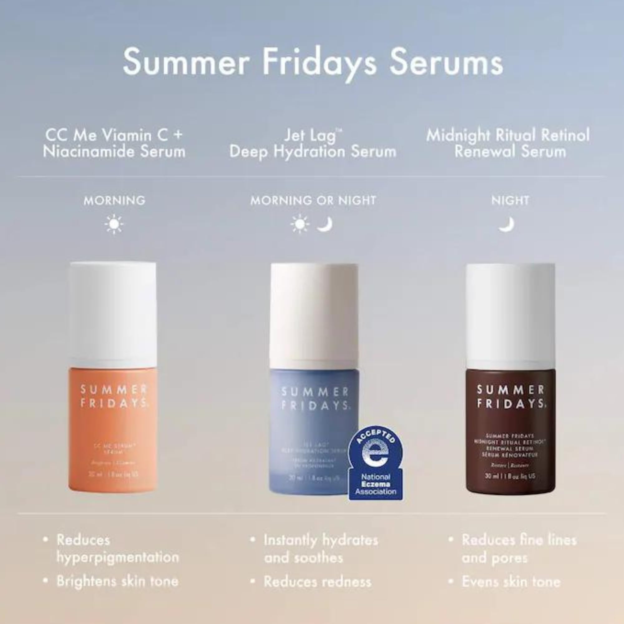 Summer Fridays Jet Lag Serum efecto hidratante inmediato en piel