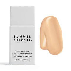 Summer Fridays Sheer Skin Tint en bote de 1oz, hidratación ligera y tono uniforme.