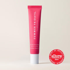 On-lips view of Summer Fridays Pink Guava balm with hydration and soft pink glow.