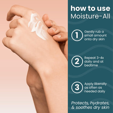 Moisture-All de Summers Laboratories, cuidado diario para piel seca, ayuda a mantener la comodidad.