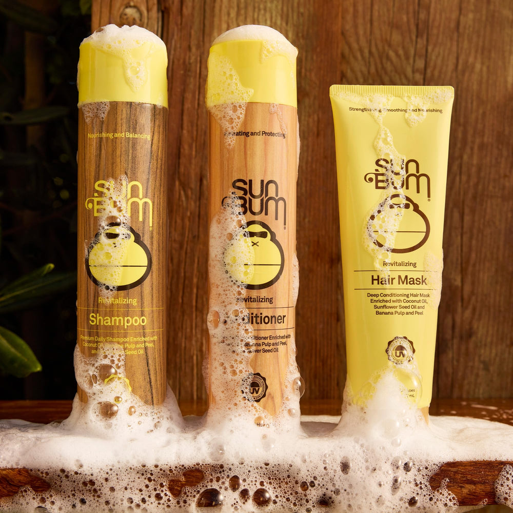 Sun Bum solución para todo tipo de cabello, uso diario recomendado.