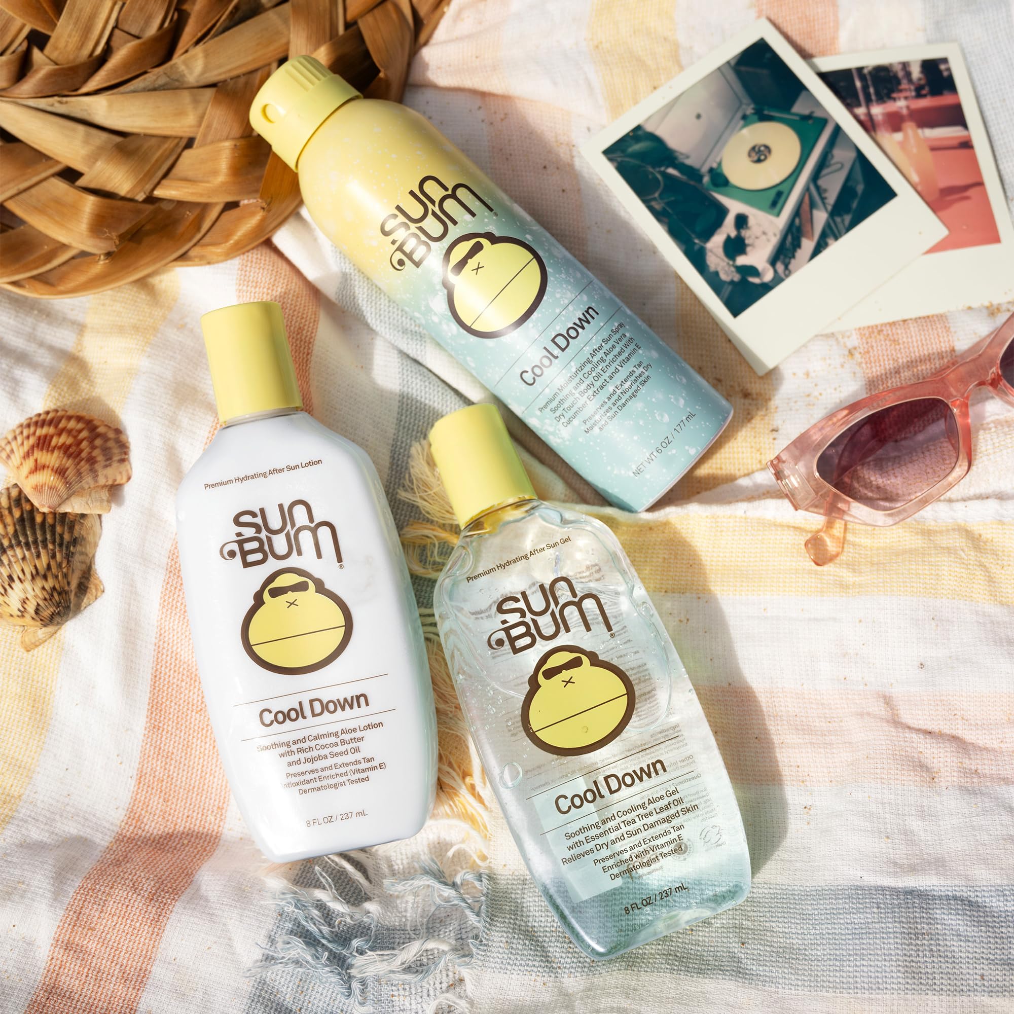 Sun Bum Aloe blend label hints soothing skin support.