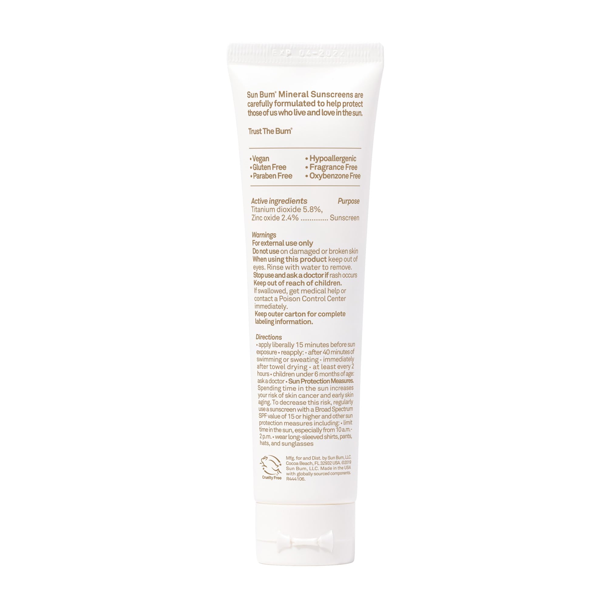 Sun Bum Mineral SPF30 formato viaje 1.7 oz para llevar y usar.