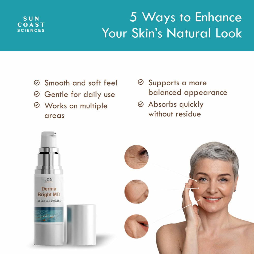 SUN COAST SCIENCES DermaBright MD crema de textura ligera se absorbe rápidamente.