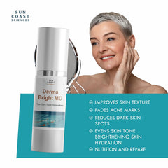 SUN COAST SCIENCES DermaBright MD dispensador: aplicación diaria cómoda.