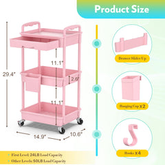 Sunally carrito maquillaje ruedas con freno facilita moverlo y fijarlo.