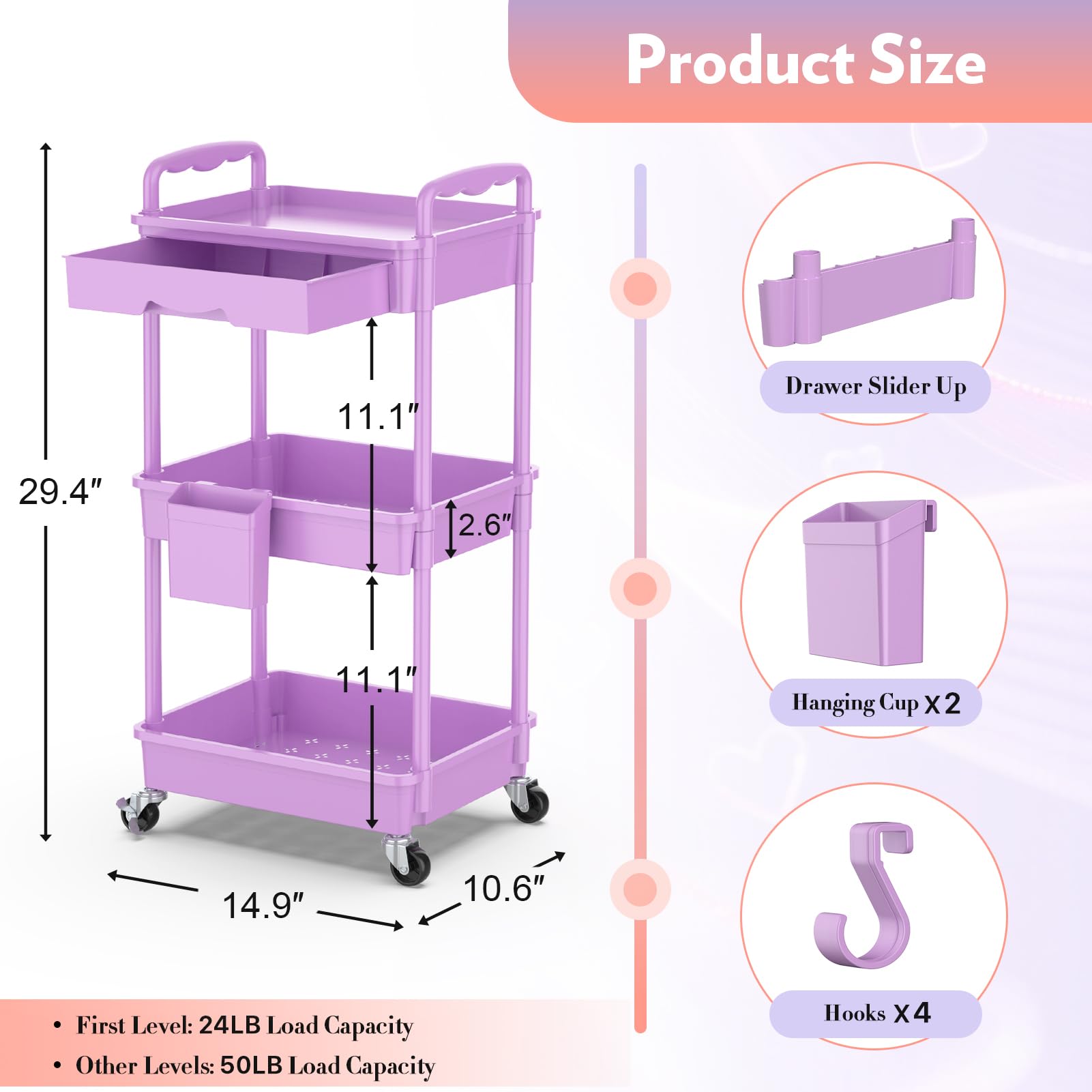 SUNALLY cajon deslizante: organiza esmaltes y accesorios pequeños al alcance.