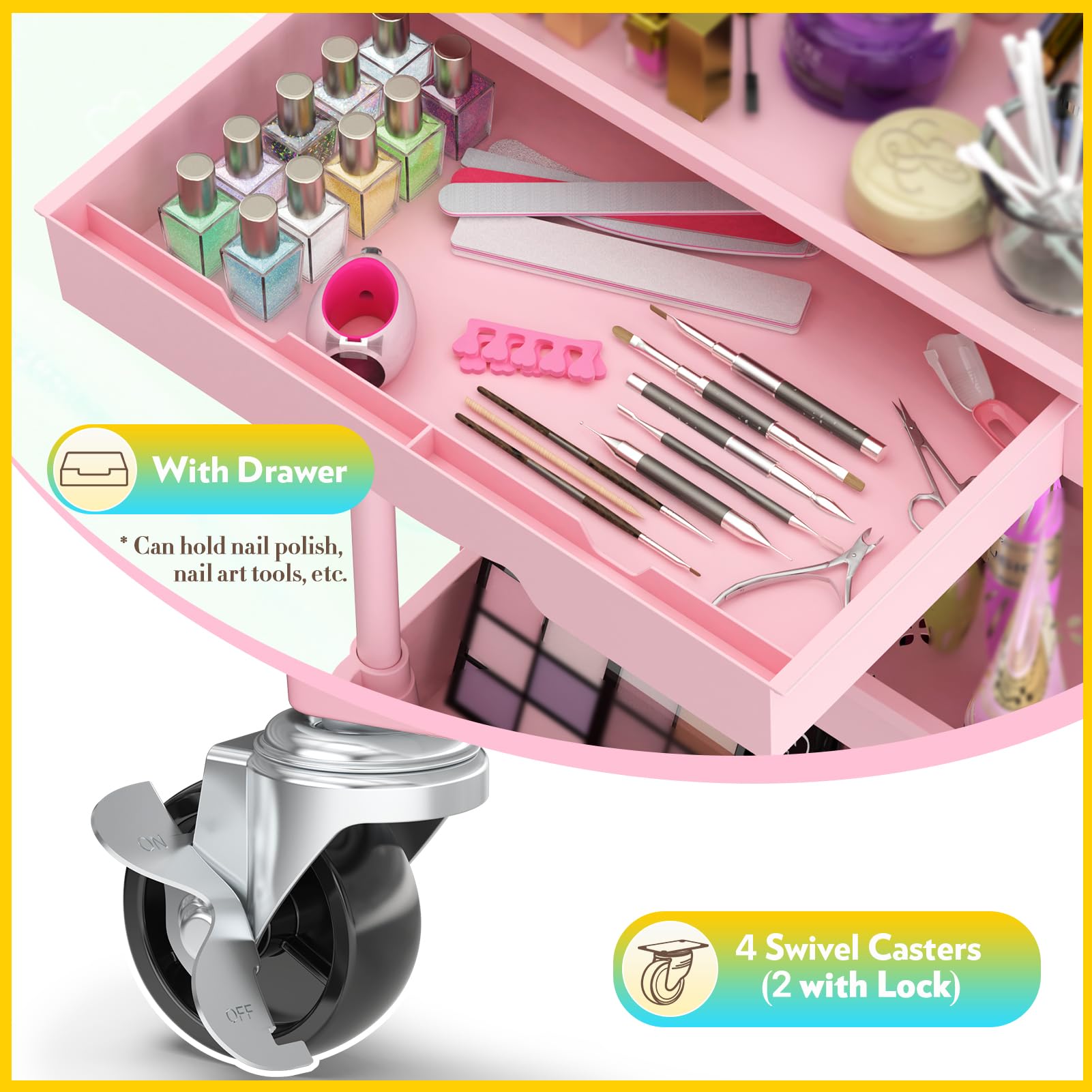 Sunally organizador de cuidado de la piel dos niveles, ideal para dividir productos.