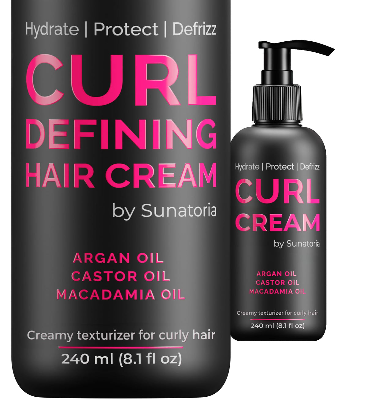 SUNATORIA crema rizos, bote ligero, definición suave para ondas duraderas.