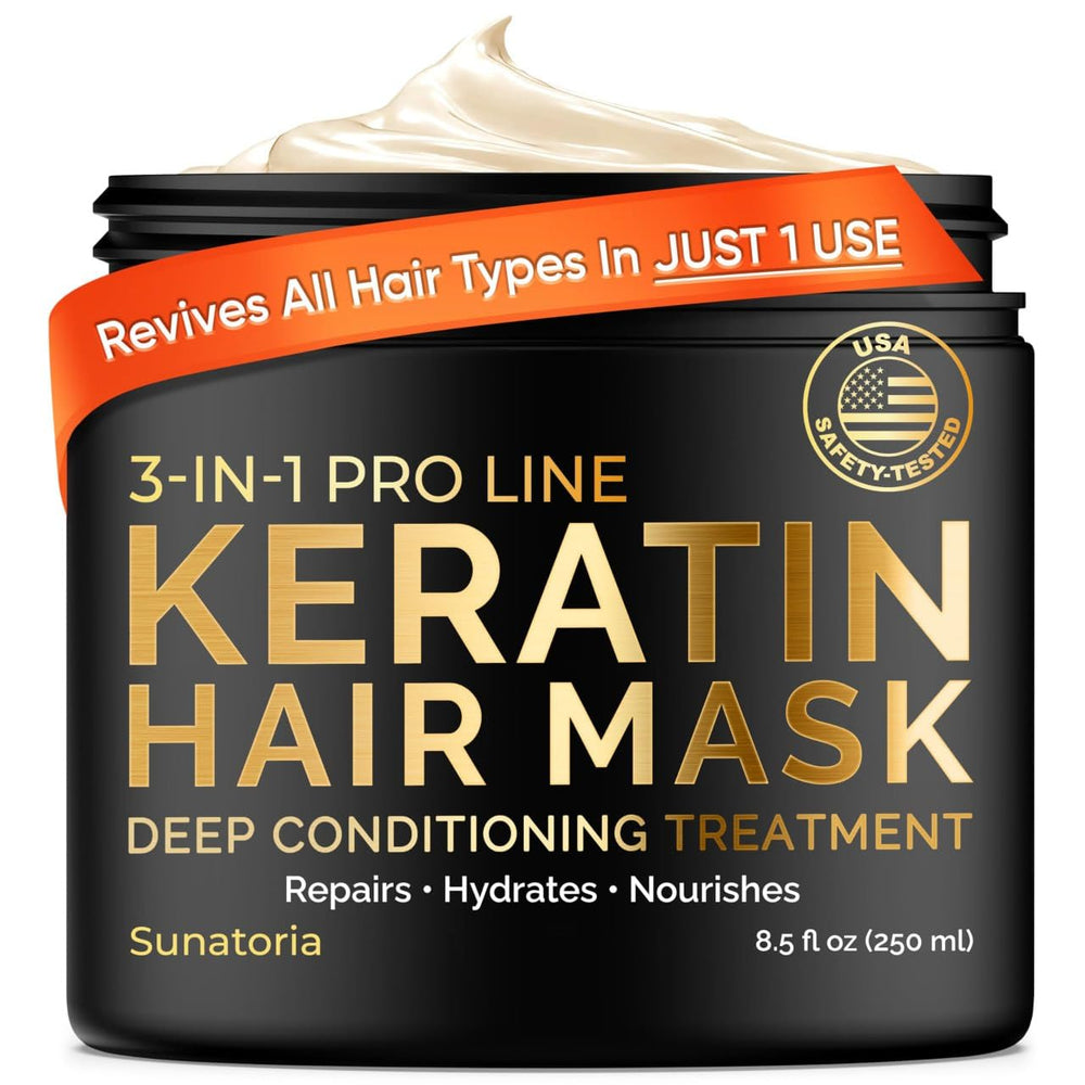 SUNATORIA Mascarilla de Keratina en tarro, hidratación profunda para cabello seco