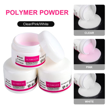 SUNBELEE polvo acrílico cristal tres colores para crear extensiones duraderas