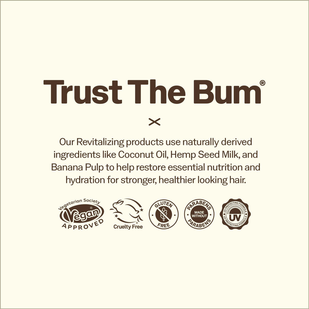 Sun Bum Revitalizing Air Dry Cream no parabens label, vegan and cruelty-free.