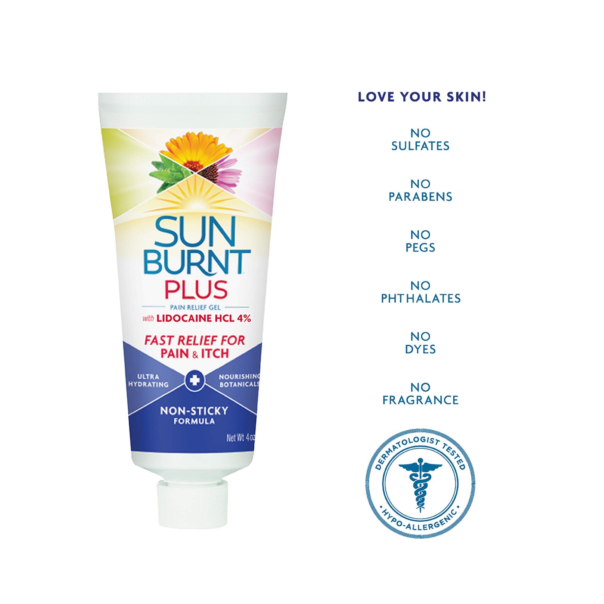 Sunburnt Plus calendula-antinflamatoria, calma enrojecimiento leve y molestias.