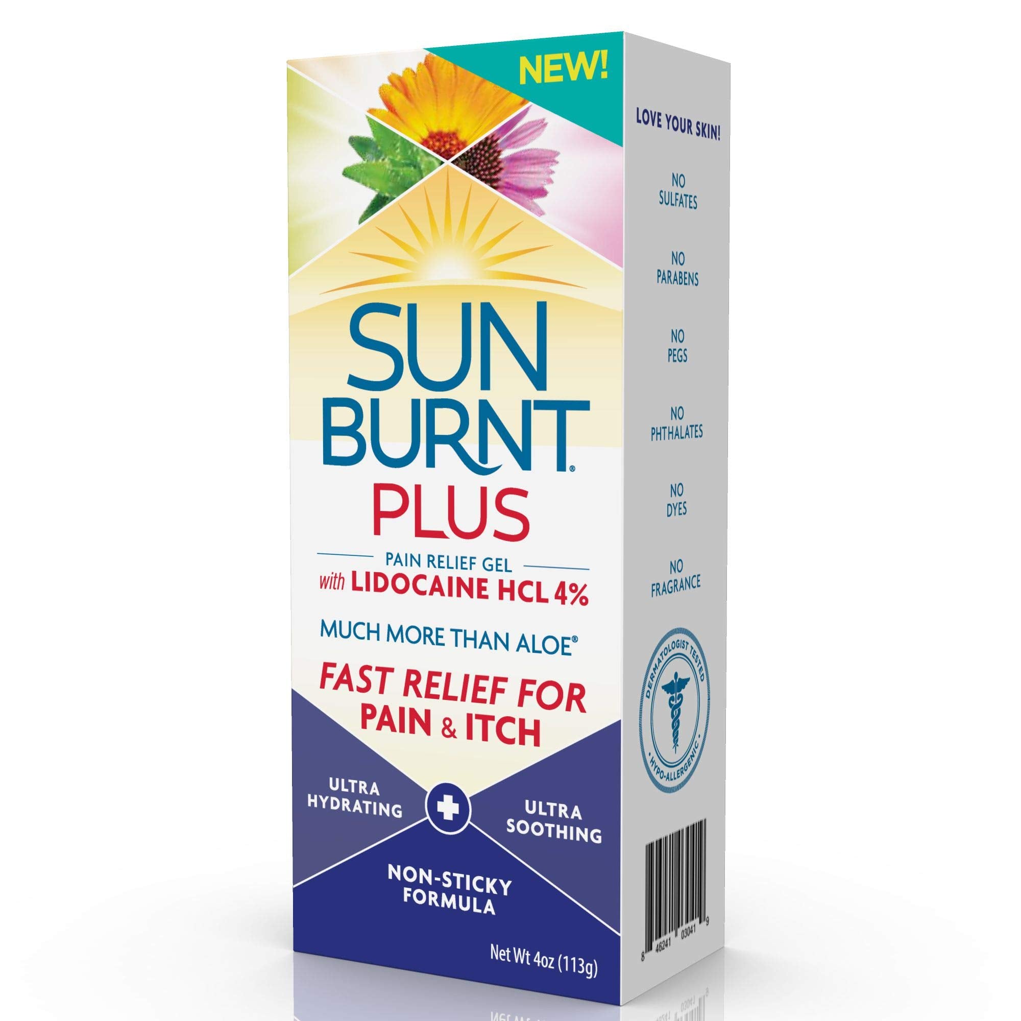 Sunburnt Plus prueba-dermatologica, fórmula suave para uso diario.
