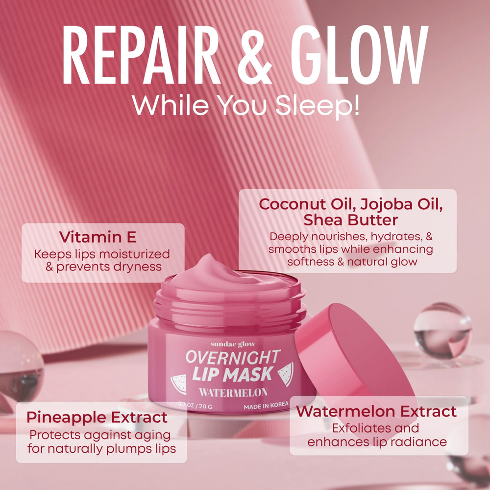 Sundae Glow ingredientes: sandía y manteca de karité nutren los labios.