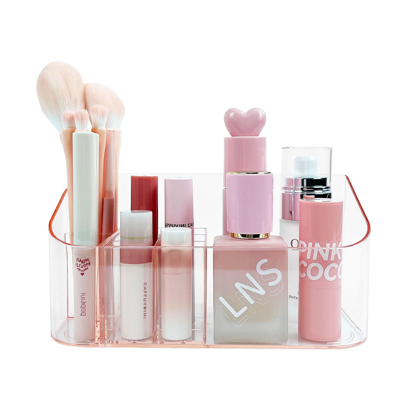 SUNFICON bandeja de maquillaje con 9 compartimentos para ordenar cosméticos diarios