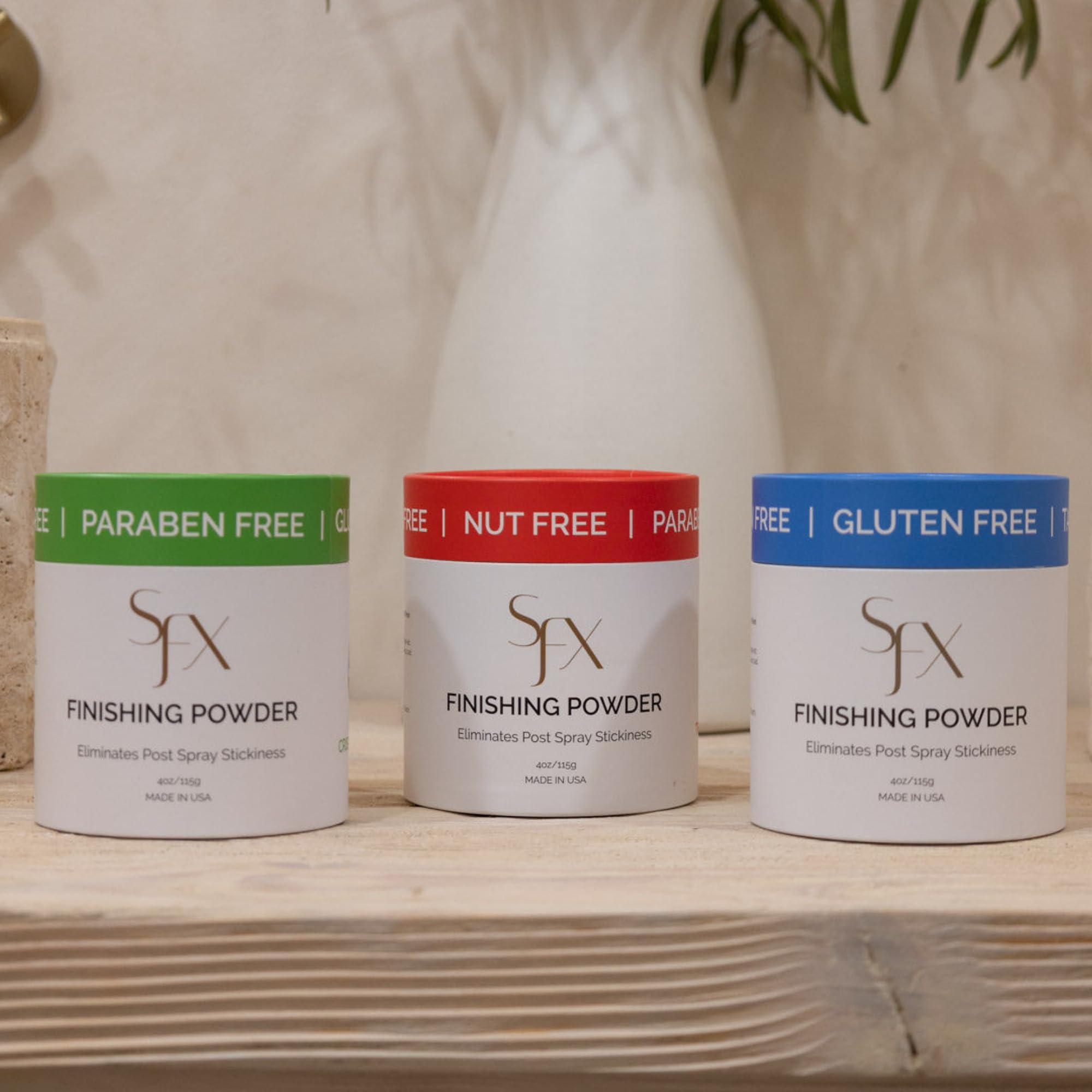 SunFX polvo vegano y libre de gluten cuida la piel.