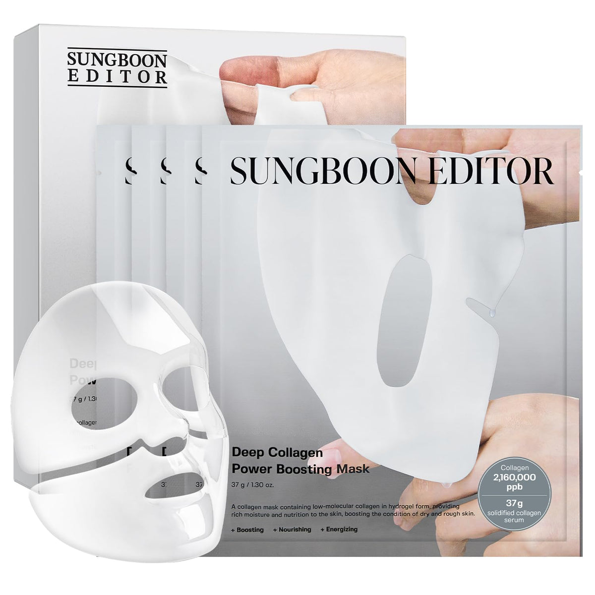 SUNGBOON EDITOR empaque de mascarilla colageno nocturna para regalo elegante.