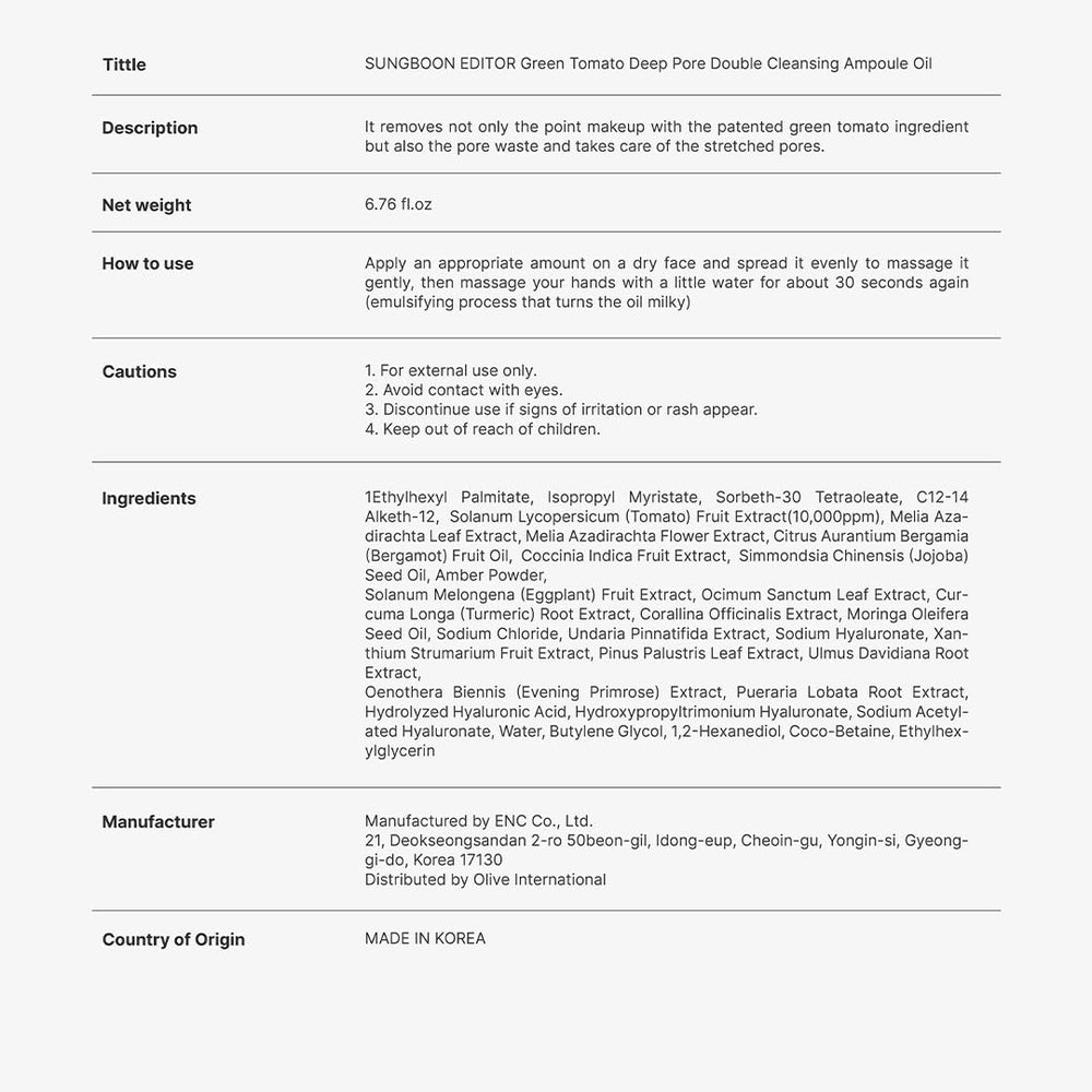 SUNGBOON EDITOR ingredientes-clave niacinamida y tomate verde para cuidado delicado.