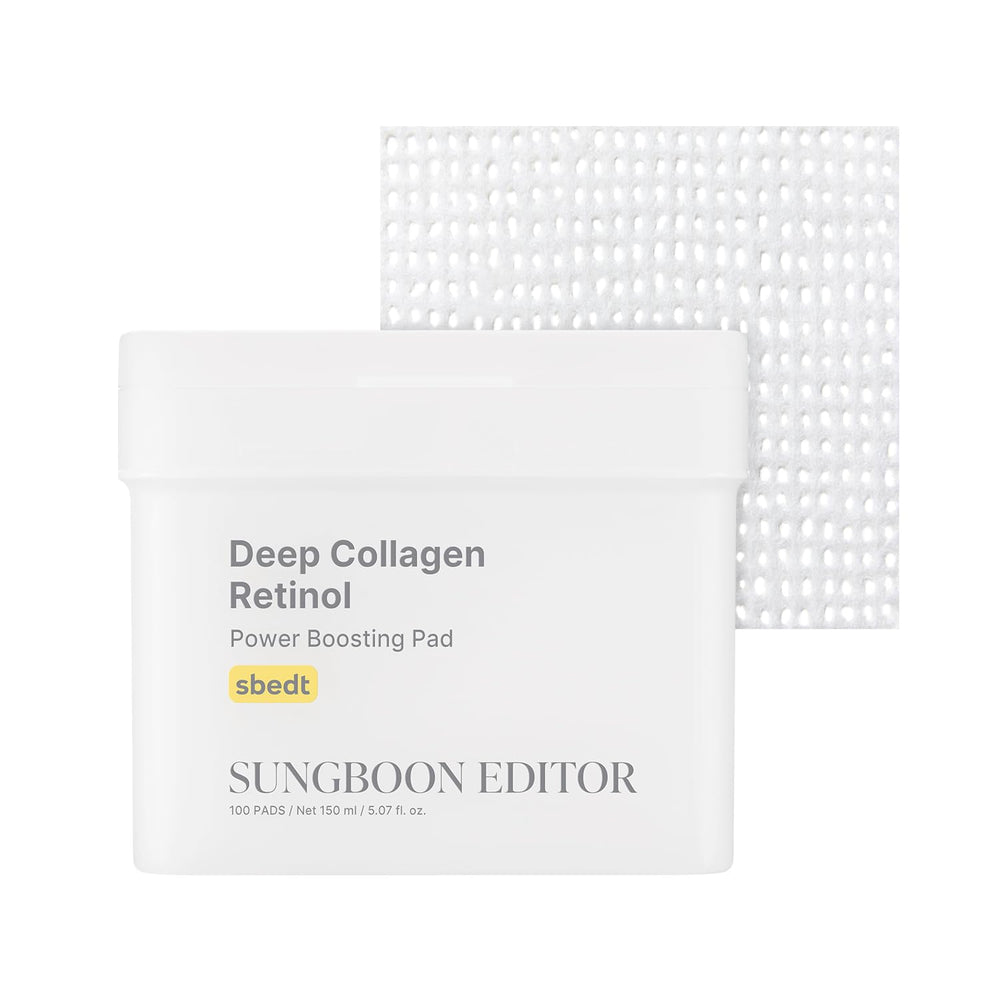 SUNGBOON EDITOR Discos con colágeno y retinol en caja, cuidado suave diario.