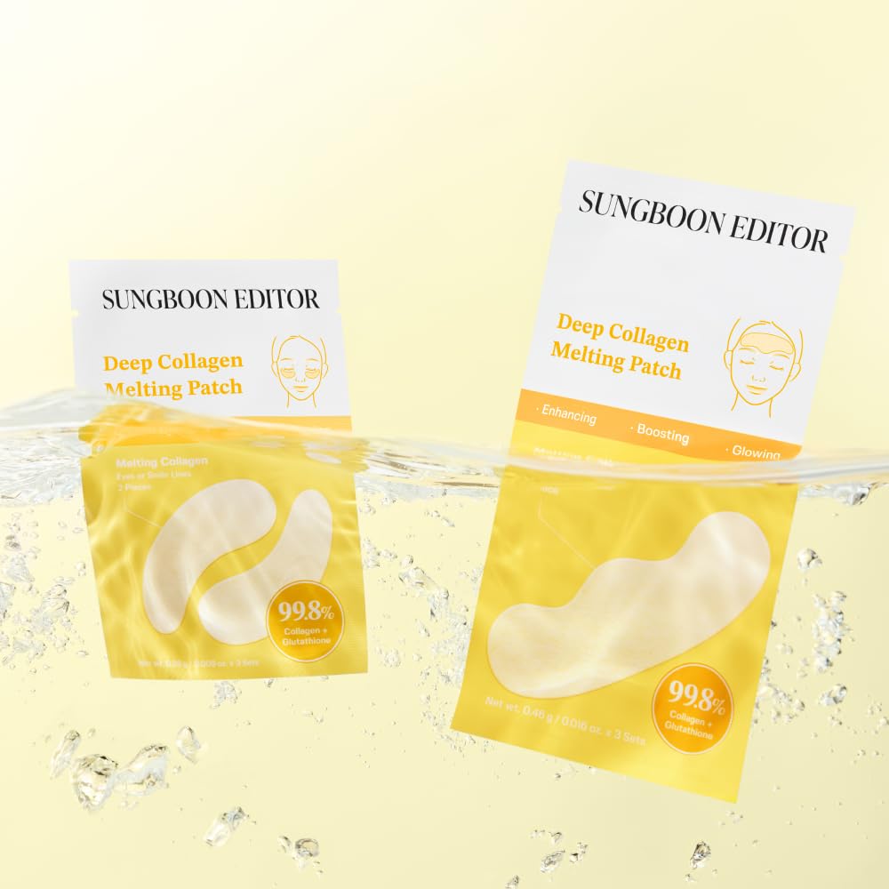 Parches SUNGBOON EDITOR de colágeno derretidos para rostro, sensación fresca.