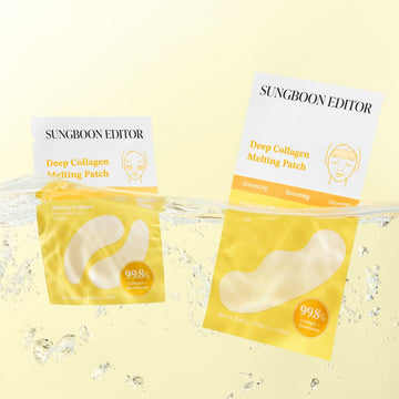 Parches SUNGBOON EDITOR de colágeno derretidos para rostro, sensación fresca.