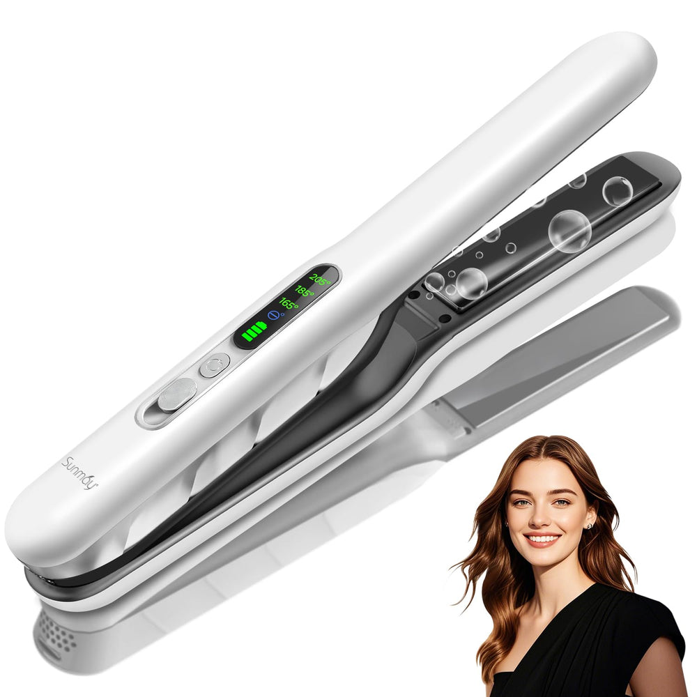 SUNMAY plancha cabello inálambrica titanio: alisado rápido y brillo suave