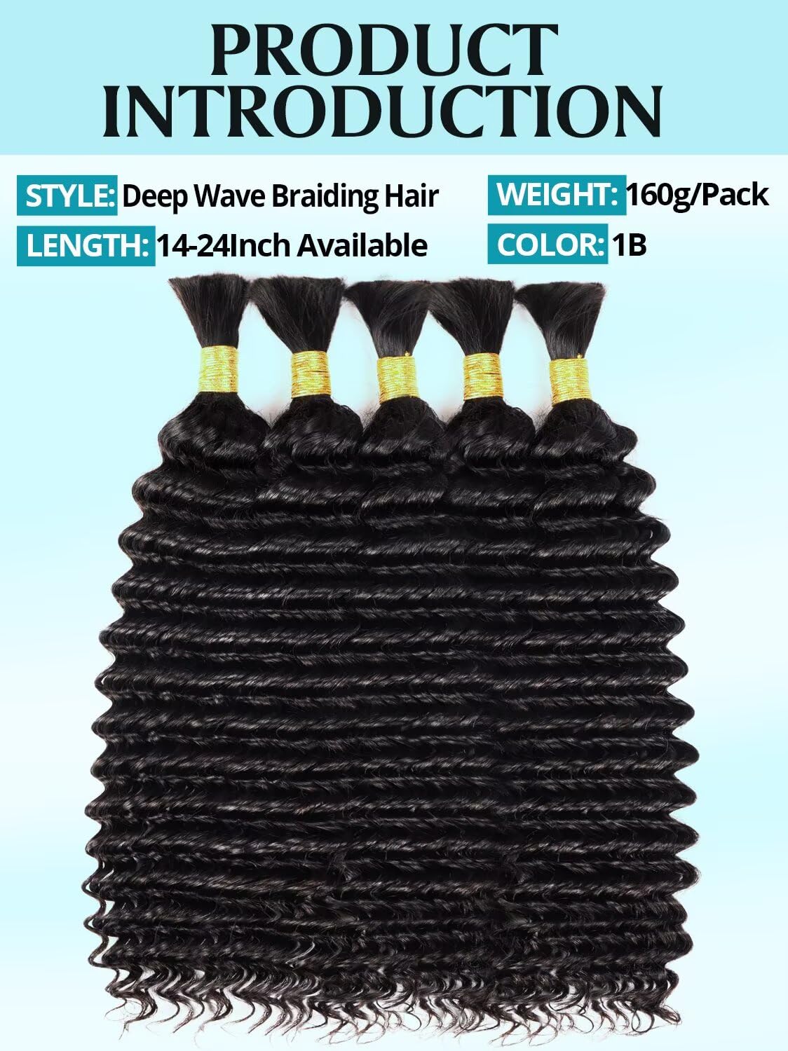 sunngirl pelo rizado virgin brasileño, 5 paquetes, ideal para volumen