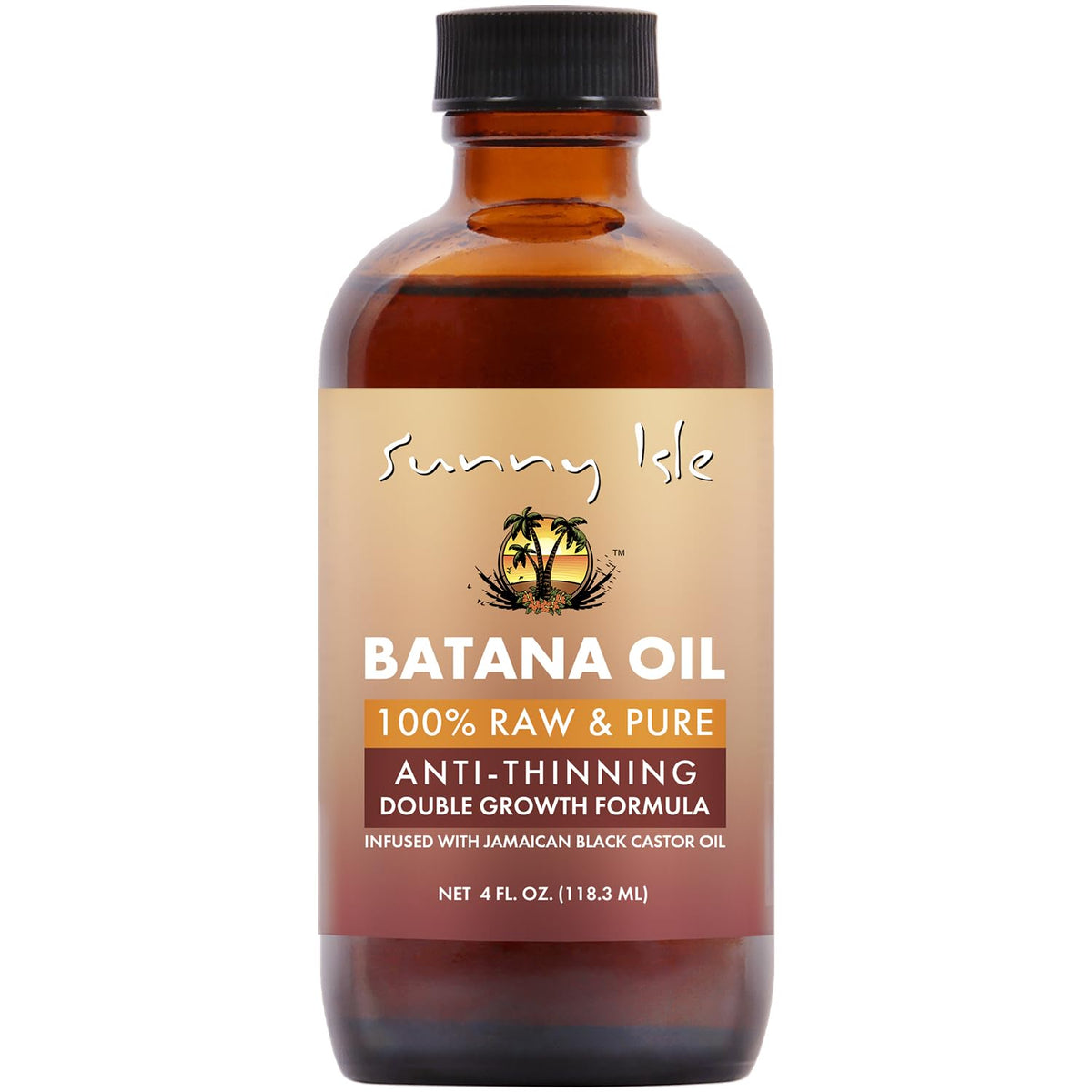 Sunny Isle Batana Oil, bote claro para cuidado capilar nutritivo