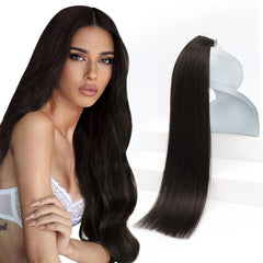 Sunny Hair extenciones de cinta real, 18 pulgadas, acabado natural.