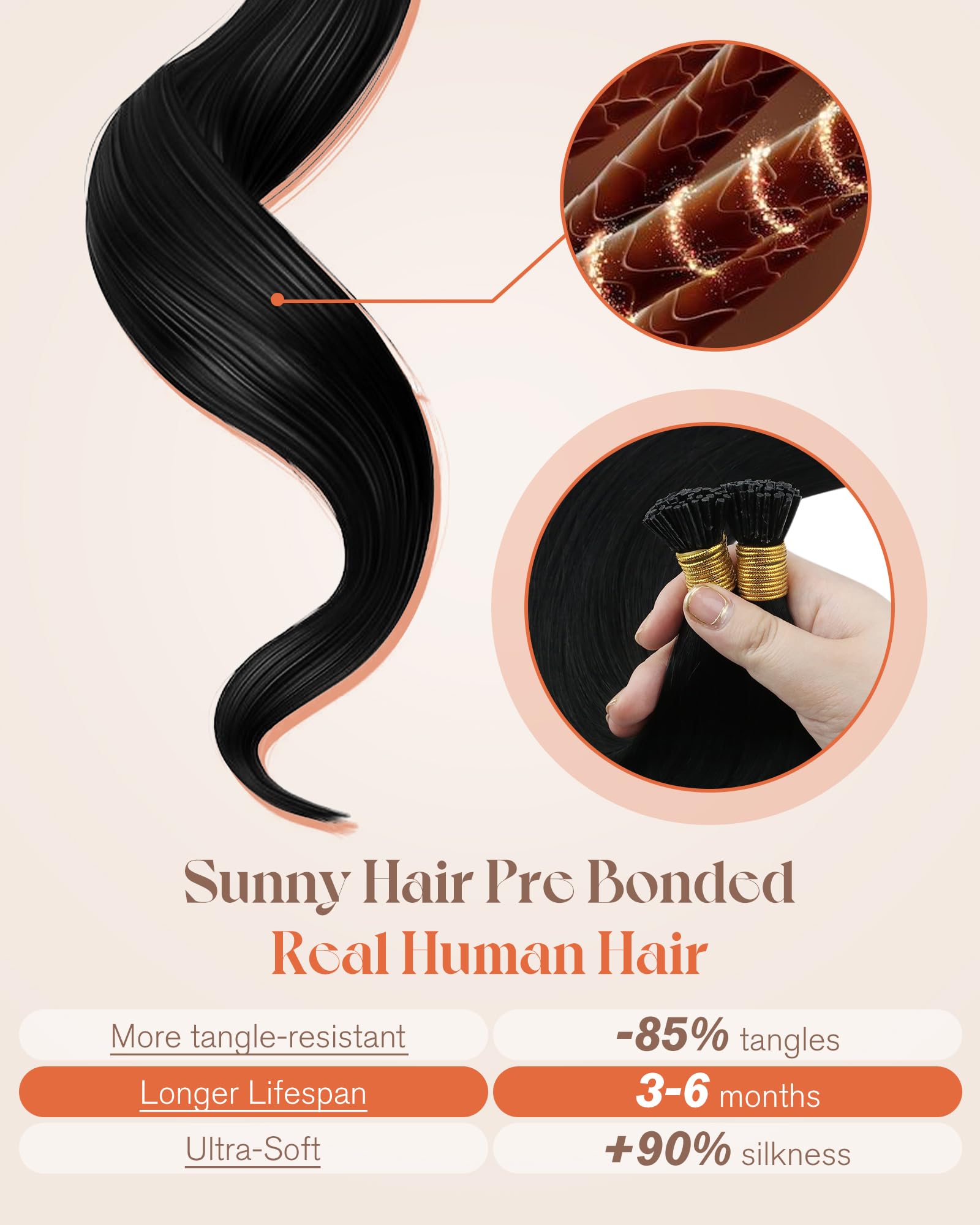 Sunny Hair Itip permite peinar con calor hasta 350 °F.