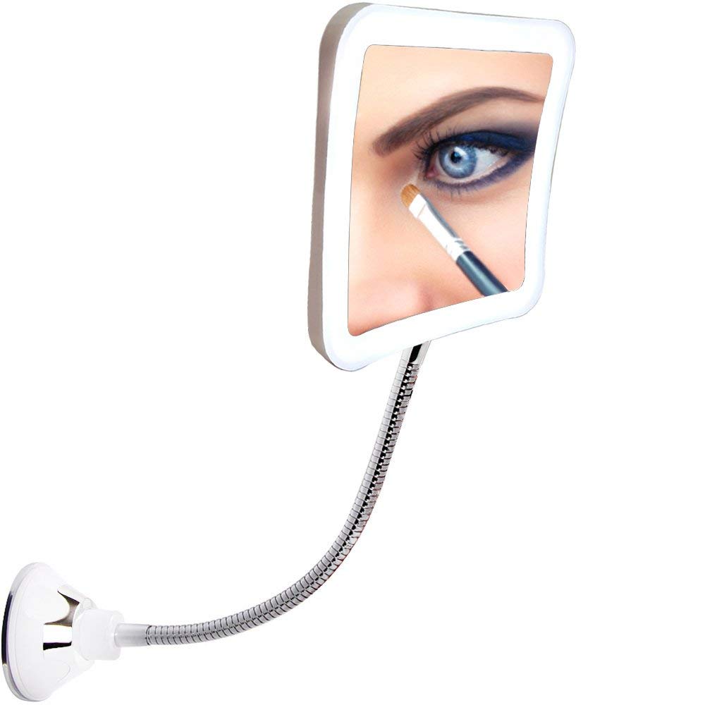 SunplusTrade Espejo con luz LED y 7x para maquillaje preciso en casa.