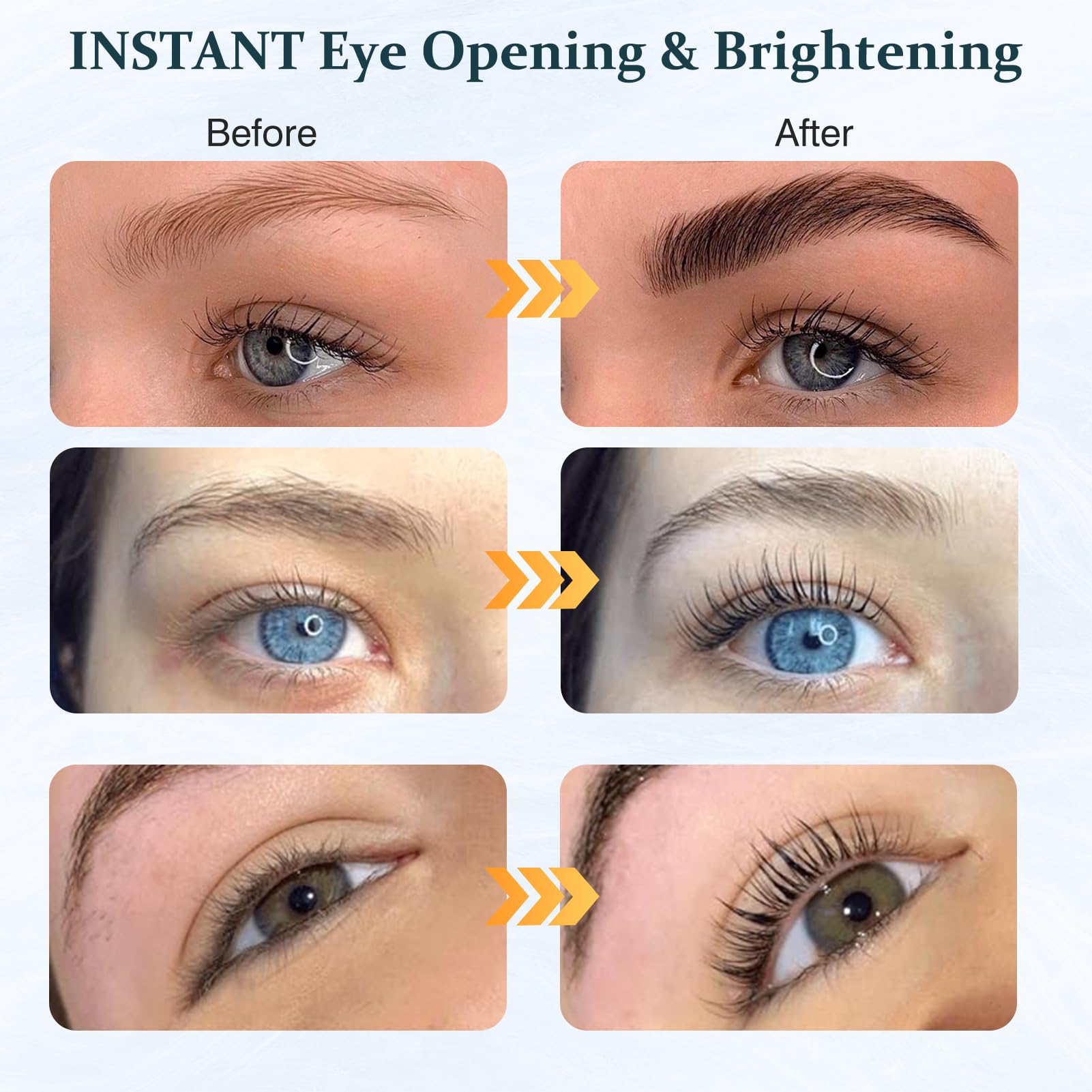 SUNSENT Lash Lift Kit aplicación pestañas: rizo definido y mirada más abierta.