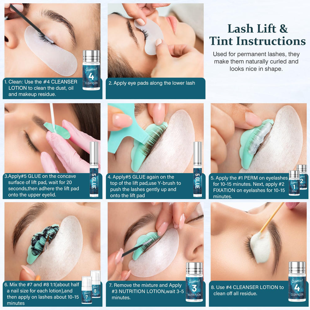 SUNSENT Lash Lift Kit empaque: caja compacta para casa o salón.