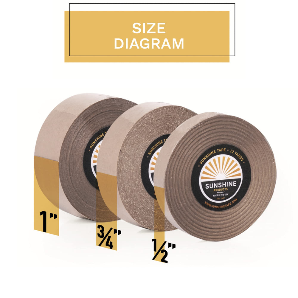 Sunshine Tape: tiras de 1 pulgada para pelucas, fáciles de cortar y adaptar.