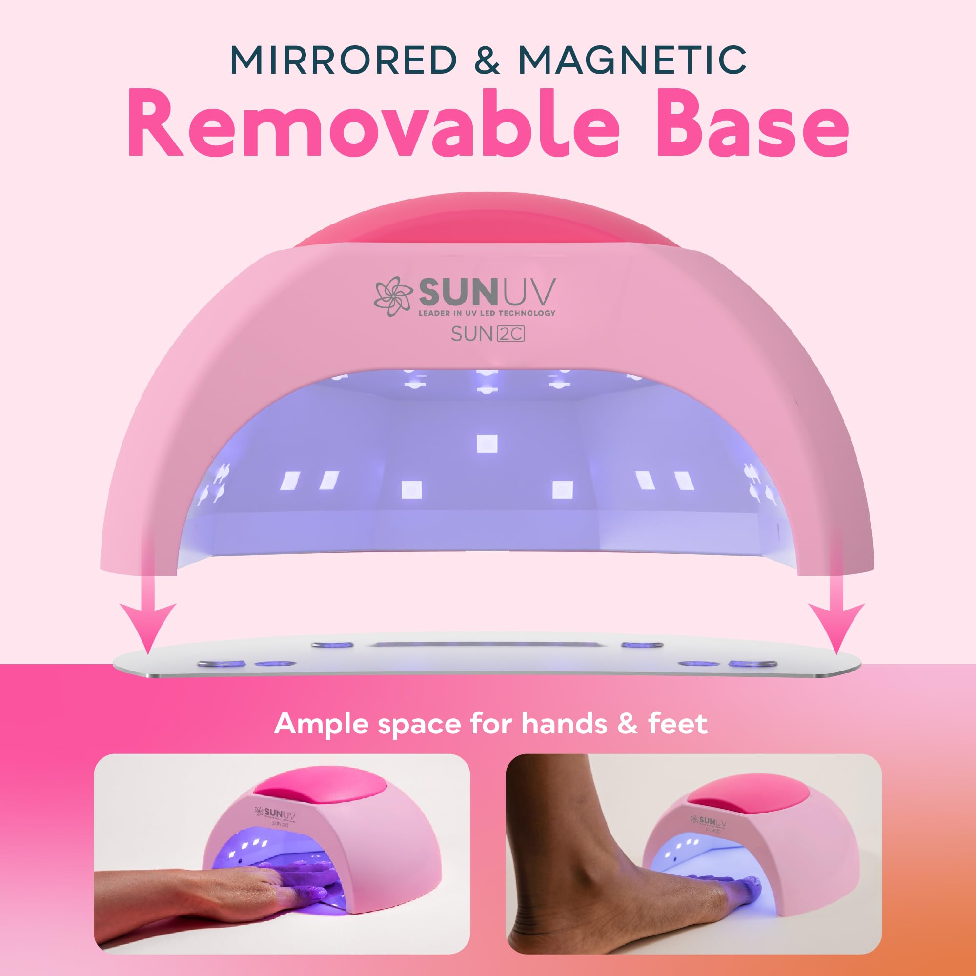 SUNUV diseño amplio con base desmontable para limpieza fácil